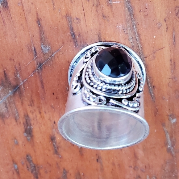 Lapis Cigar band sterling ring 8/8.5 - Picture 3 of 8